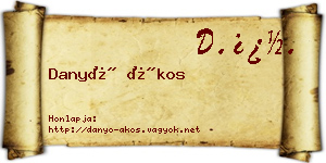 Danyó Ákos névjegykártya